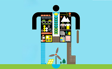 An illustration of environmental elements involved in our work to support the efforts of the Inflation Reduction Act.